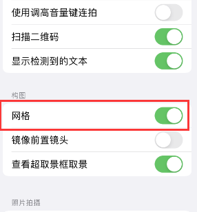 德州苹果手机维修网点分享iPhone如何开启九宫格构图功能 